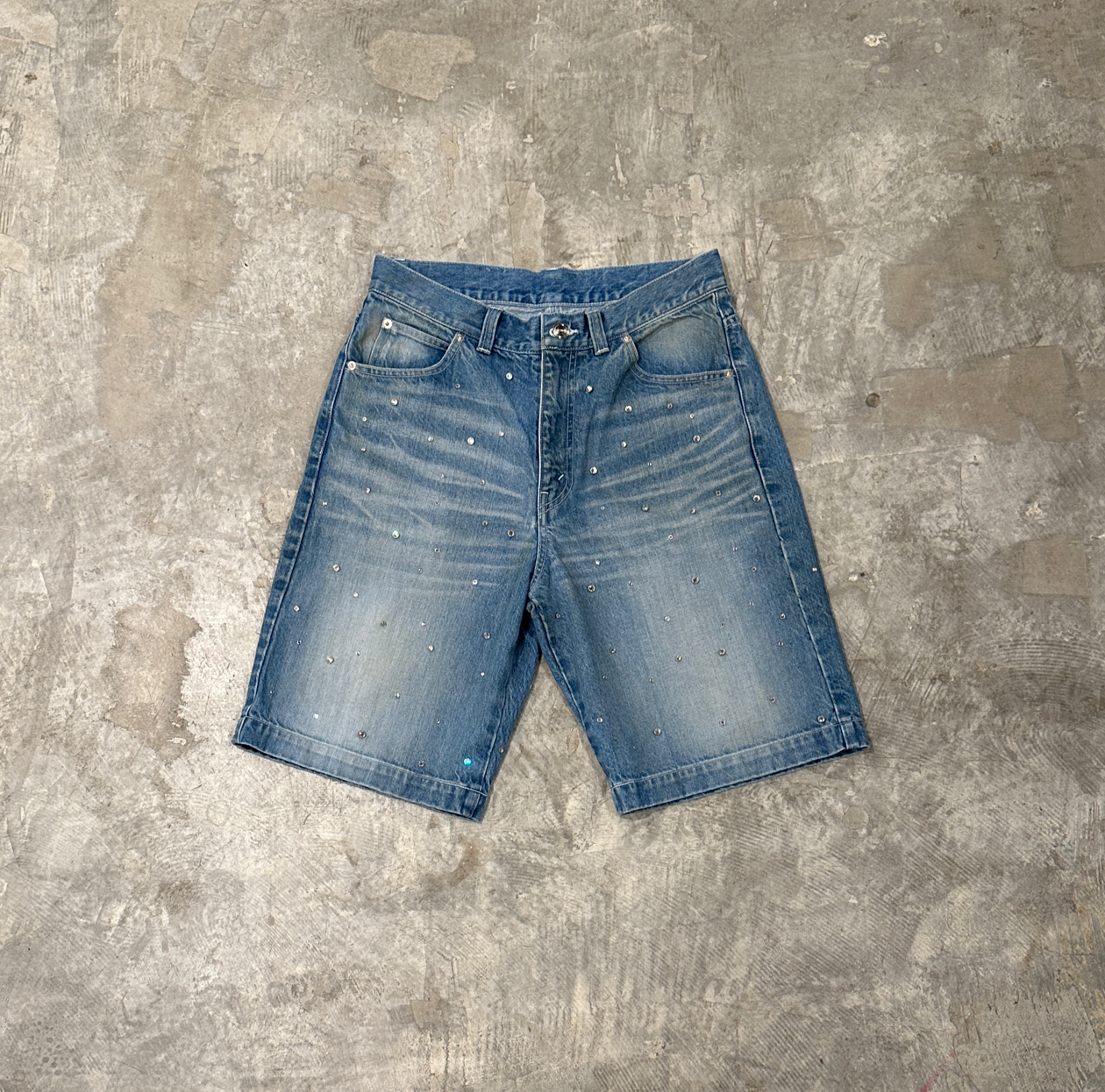 CRYSTAL DENIM SHORTS