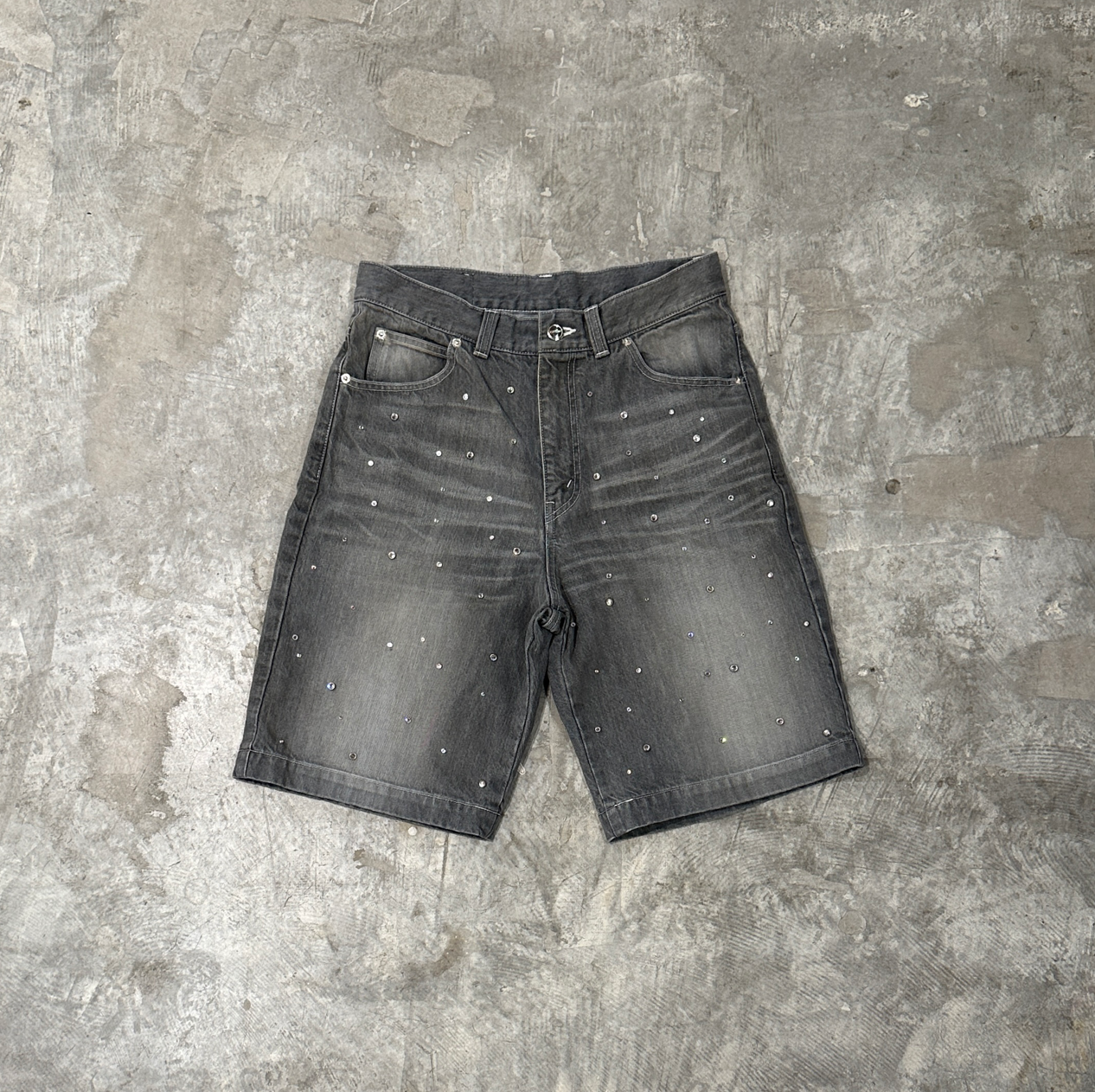 CRYSTAL DENIM SHORTS