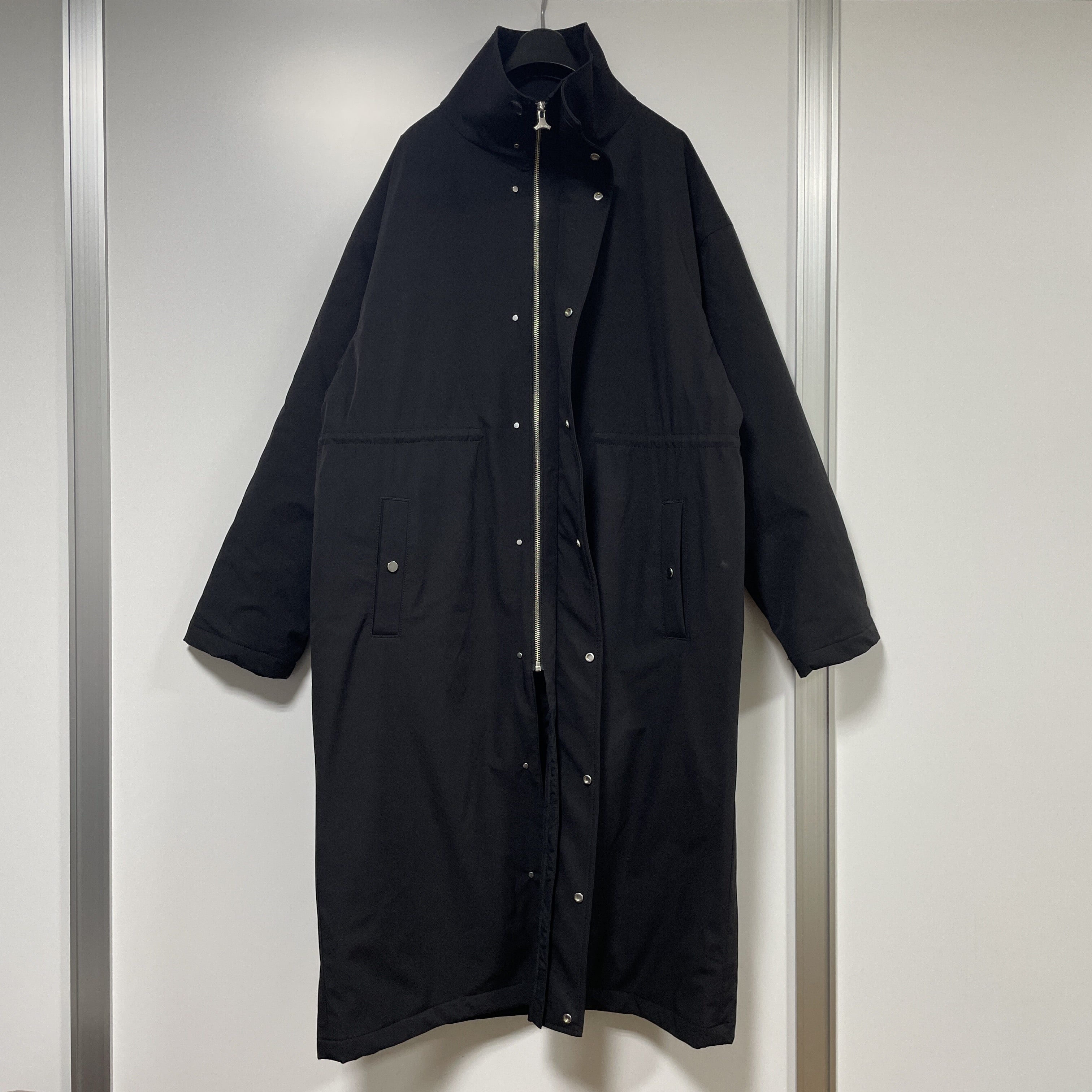 High-Neck Waisted Tech Coat