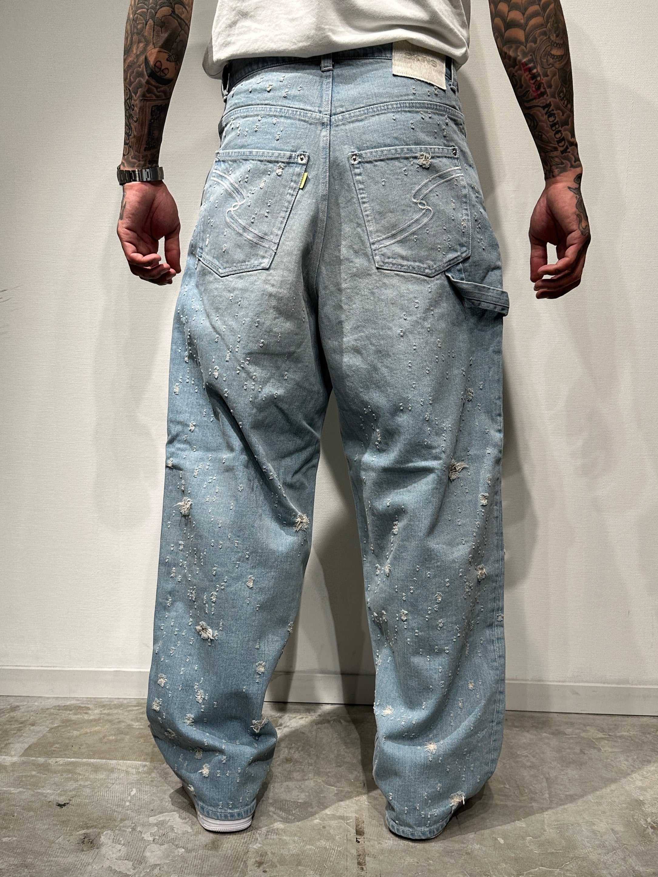 DMAGED BUGGY DENIM PANTS