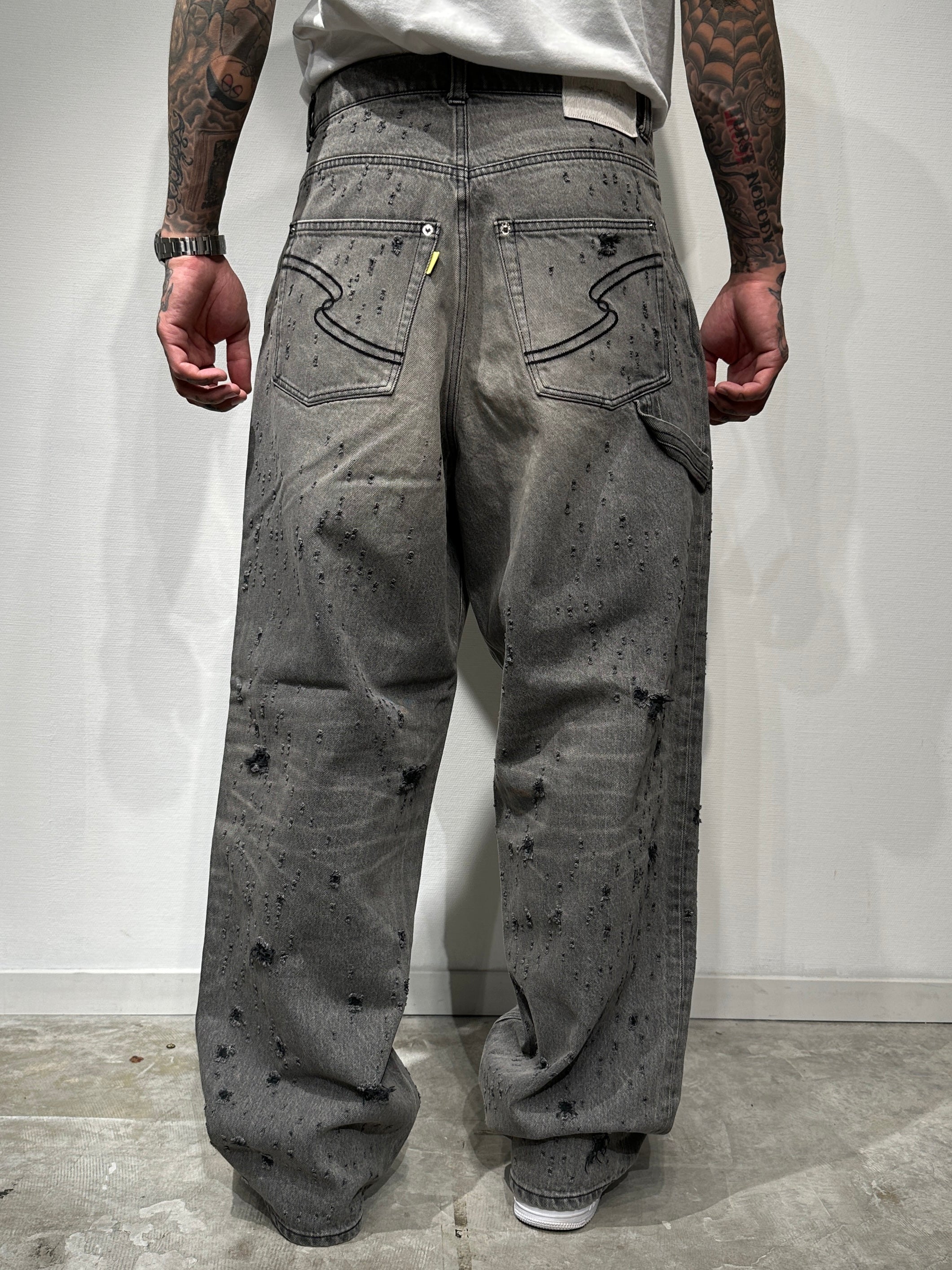 DMAGED BUGGY DENIM PANTS