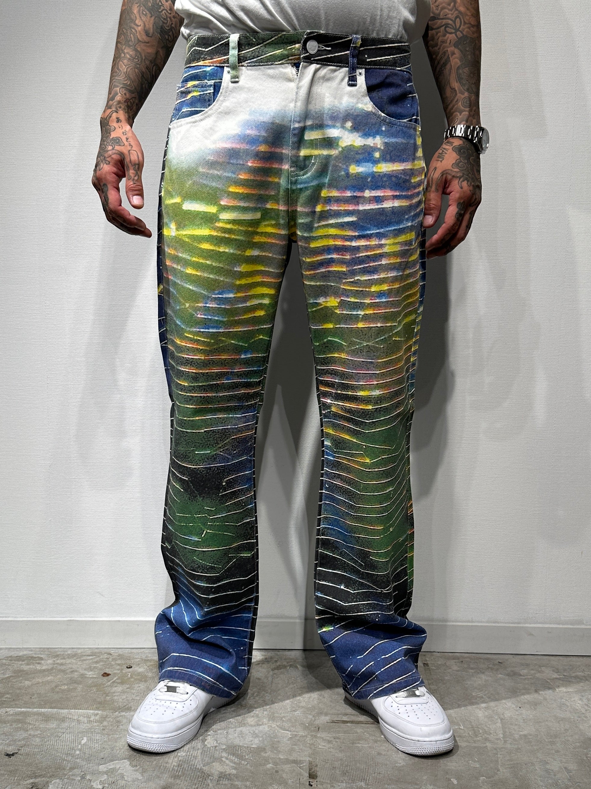 SPIDER WEB DENIM PANTS