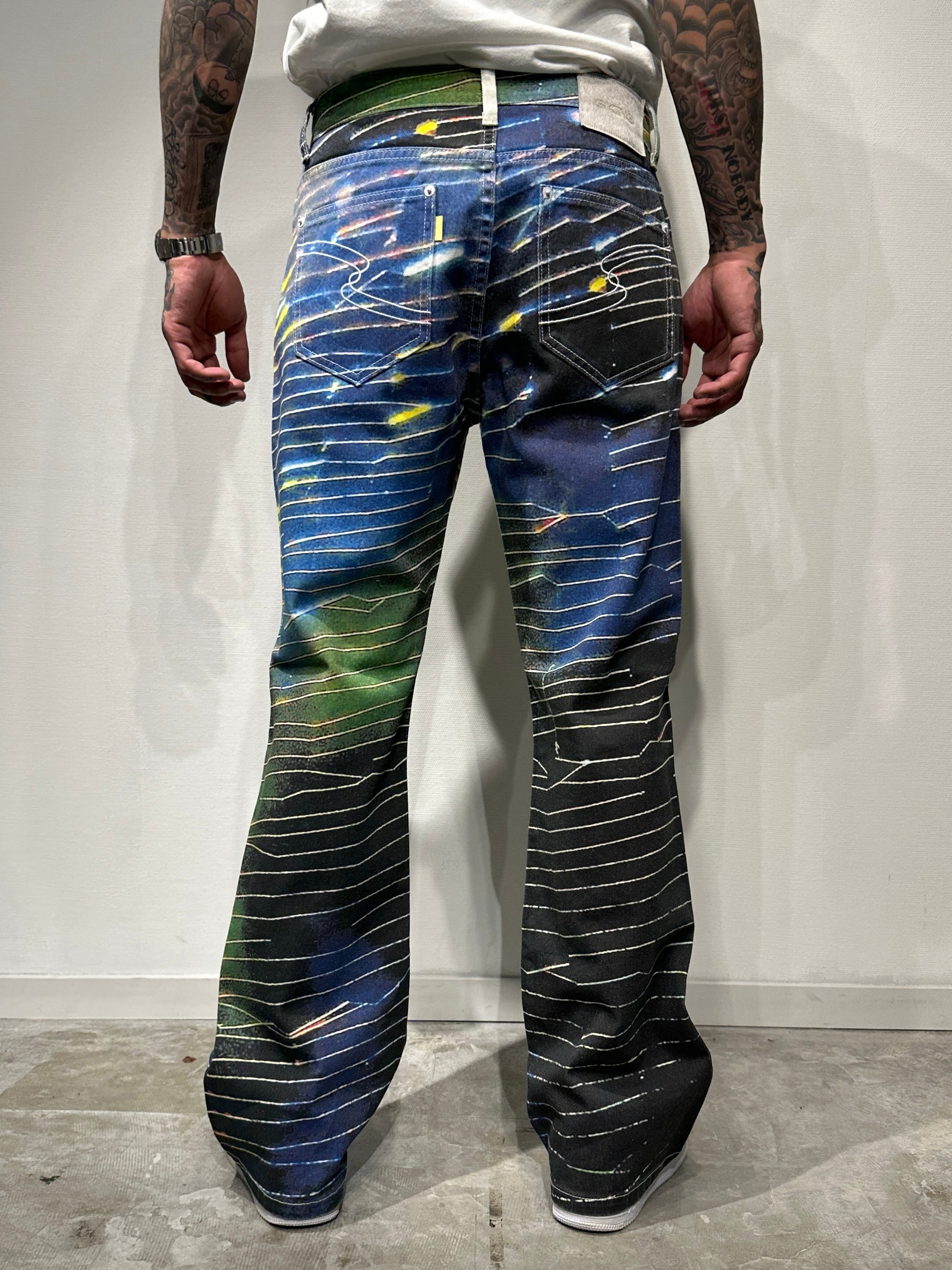 SPIDER WEB DENIM PANTS