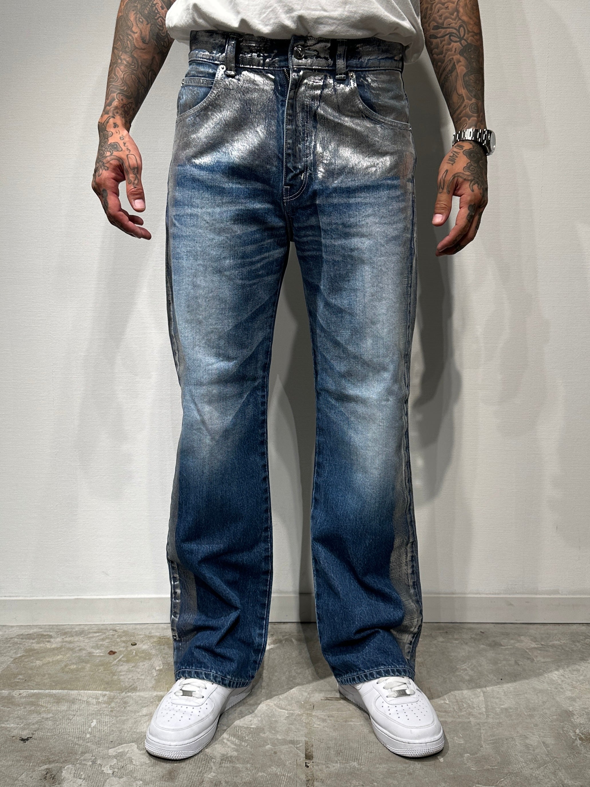 FOIL DENIM PANTS