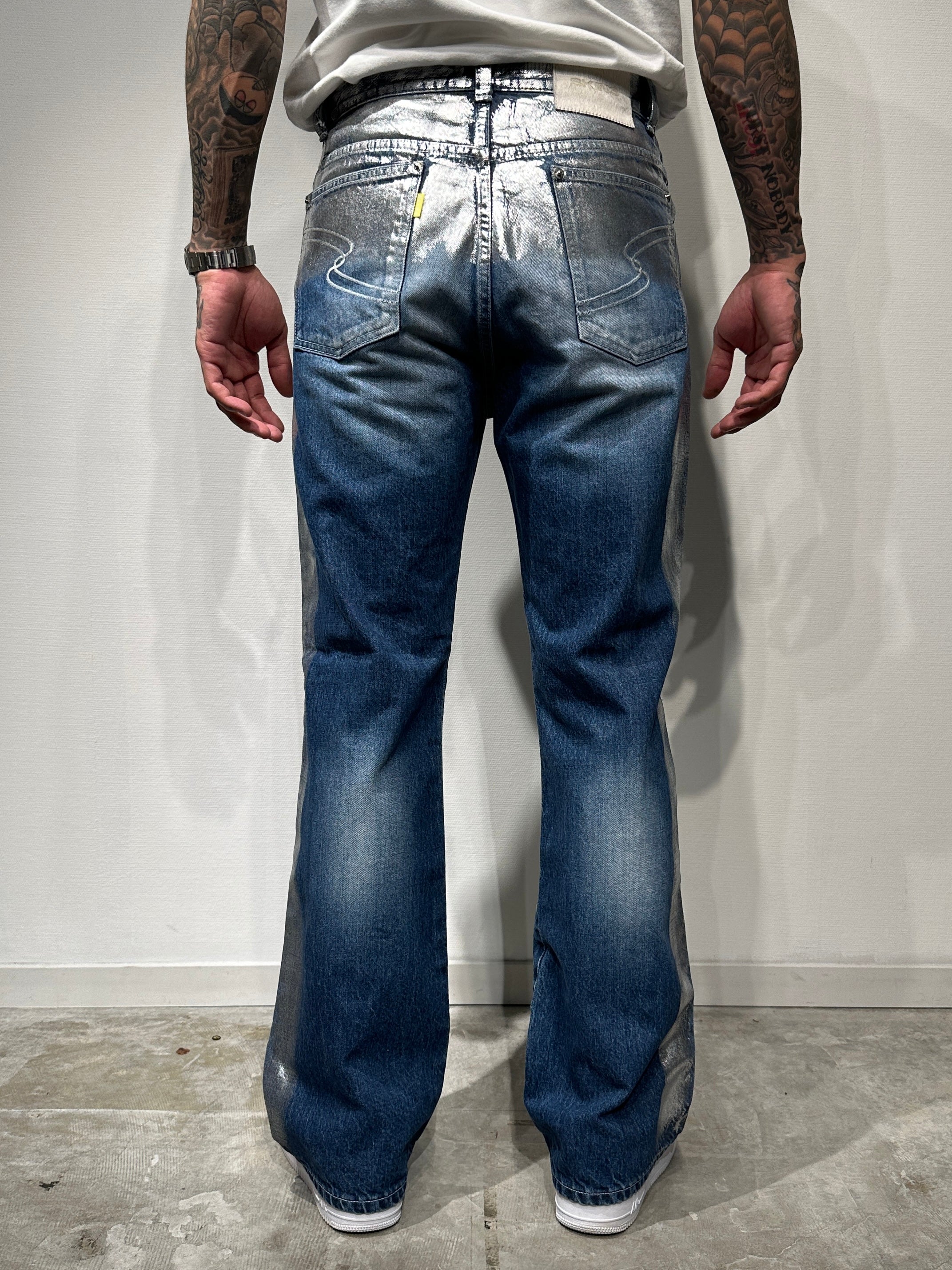 FOIL DENIM PANTS