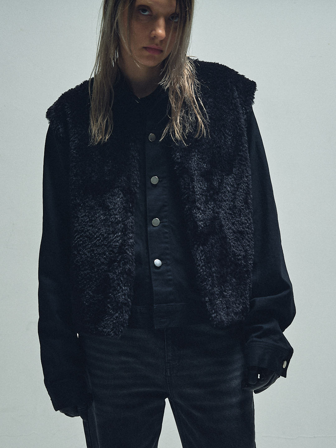 Faux Fur Denim Jacket