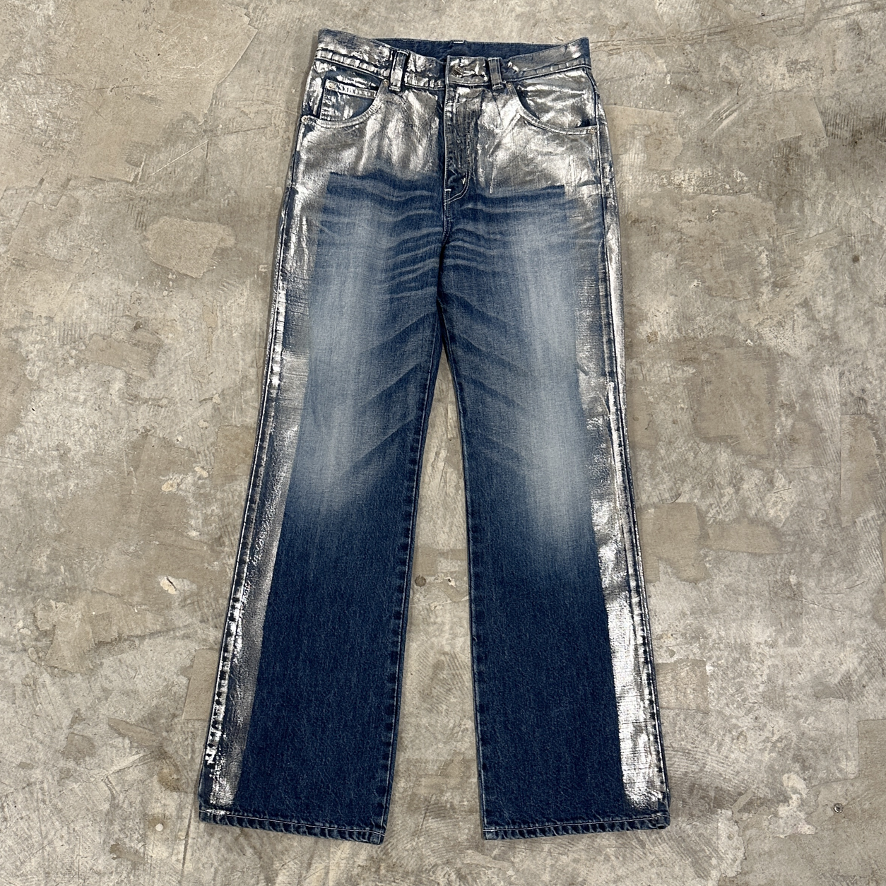 FOIL DENIM PANTS